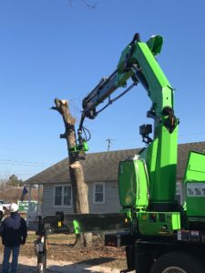 man operating grapple saw